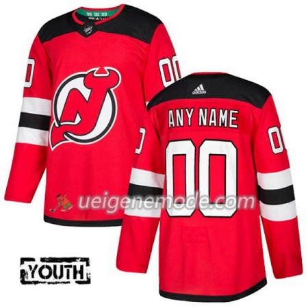 Kinder Eishockey New Jersey Devils Custom Adidas 2017-2018 Rot Authentic